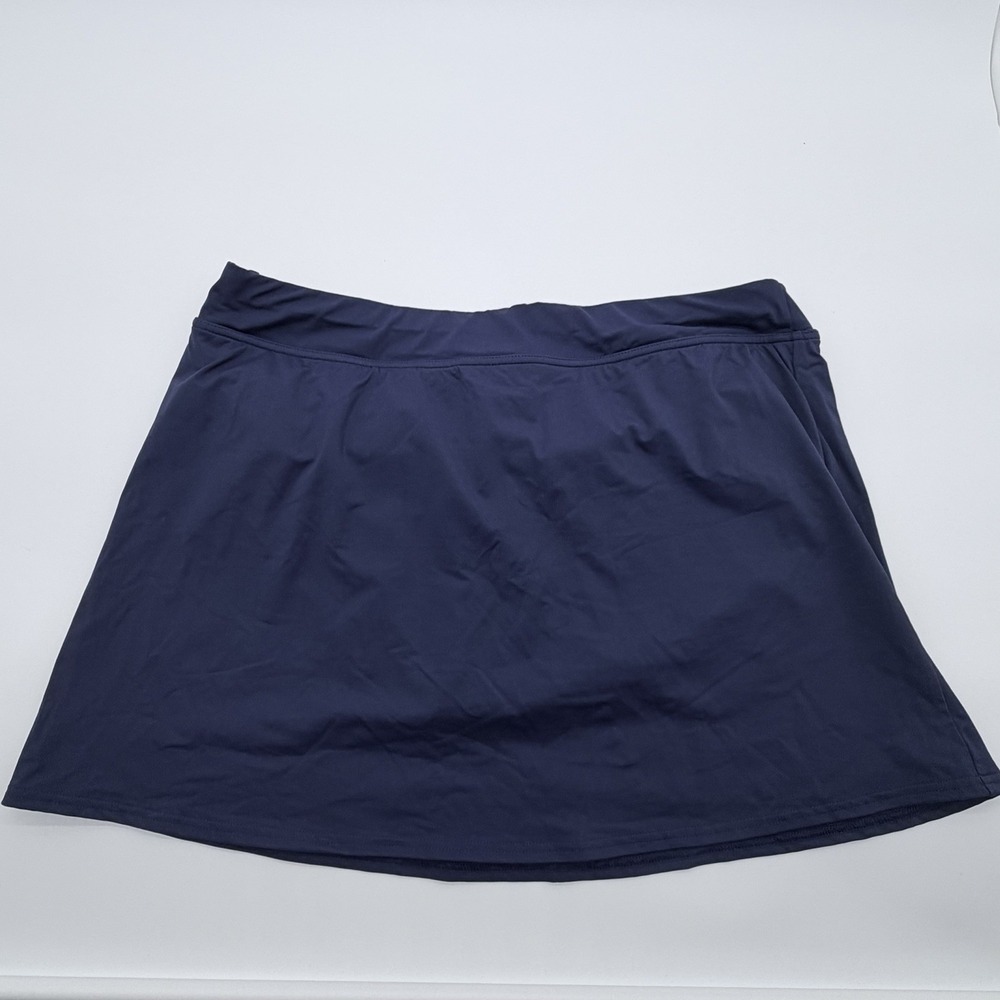 NEW Lands' End Women's Swim Skirt Tummy Control 14 Navy Blue Swimsuit Lined UPF